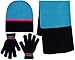 Girls 3 Piece Knit Hat, Scarf & Gloves Set in 4 Colors a Winter Accessories for Girls