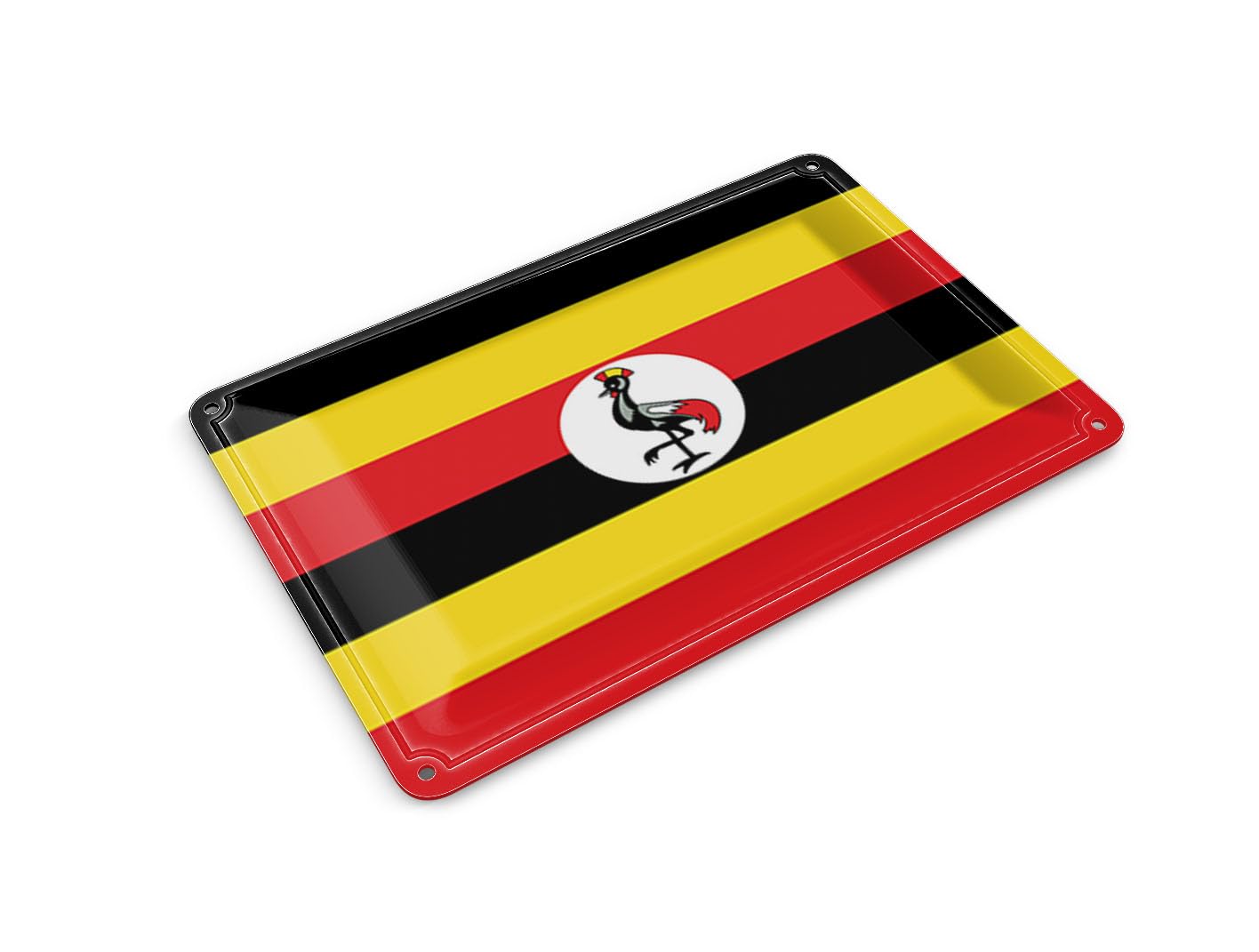 Femer Tin Postcard Uganda Flag 14 x 10 cm Flag of Uganda Decorative Sign