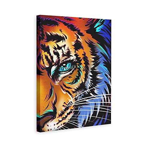 Poster mural tigre coloré noir et blanc pour salon, chambre à coucher, décoration d'intérieur, sans cadre et encadré, prêt à accrocher, 20 x 30 cm