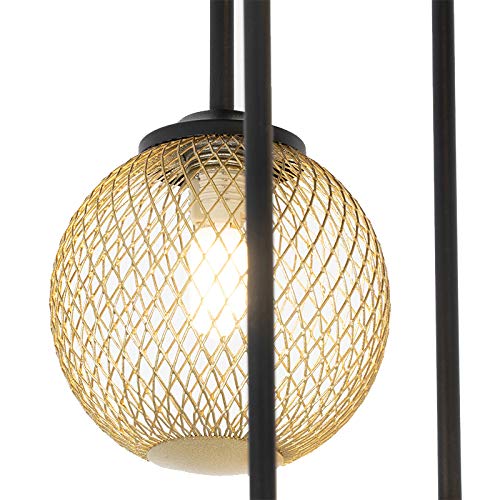 QAZQA Lampada da soffitto sydney - Industriale - Acciaio - Oro/Nero