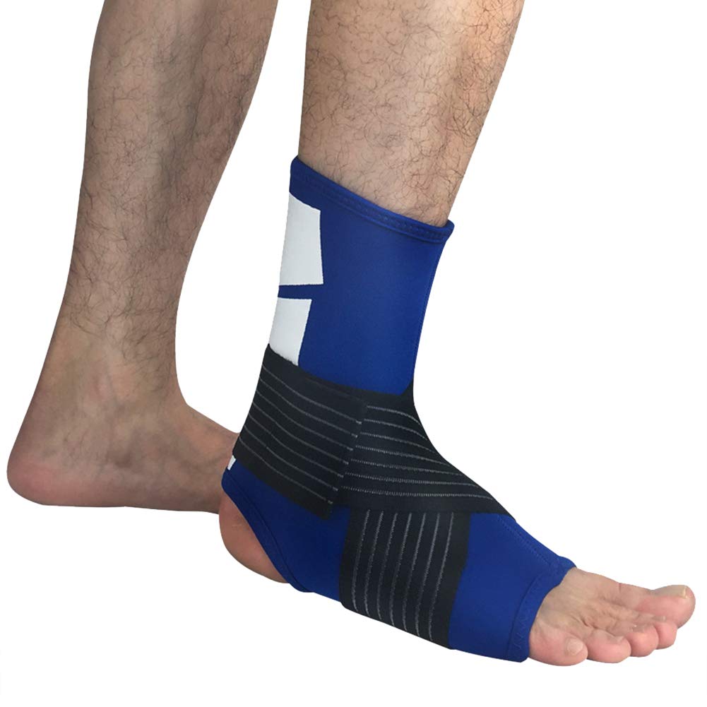 Kinetic Evolution 2 Pezzi Tutore Per Caviglia, Fasciatura A Compressione Antiscivolo, Traspirante, Per Uomo E Donna, Taglia XL Blu