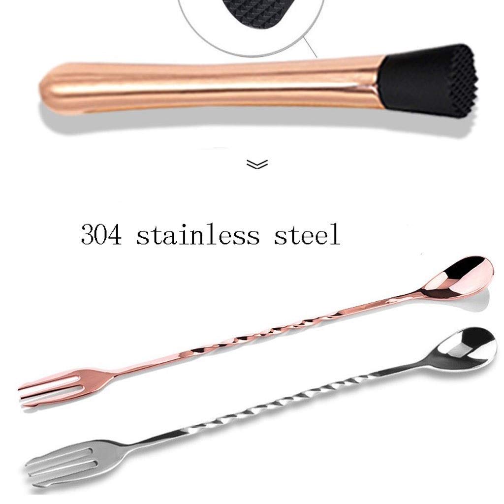 Kit Cocteleria Herramientas de cóctel coctelera Conjunto I Bar, 9 Piezas for Bar Kit - Set colador, Jigger, Cóctel Muddler y la Cuchara, Cocktail Shaker Set Profesional Coctelera para Cócteles