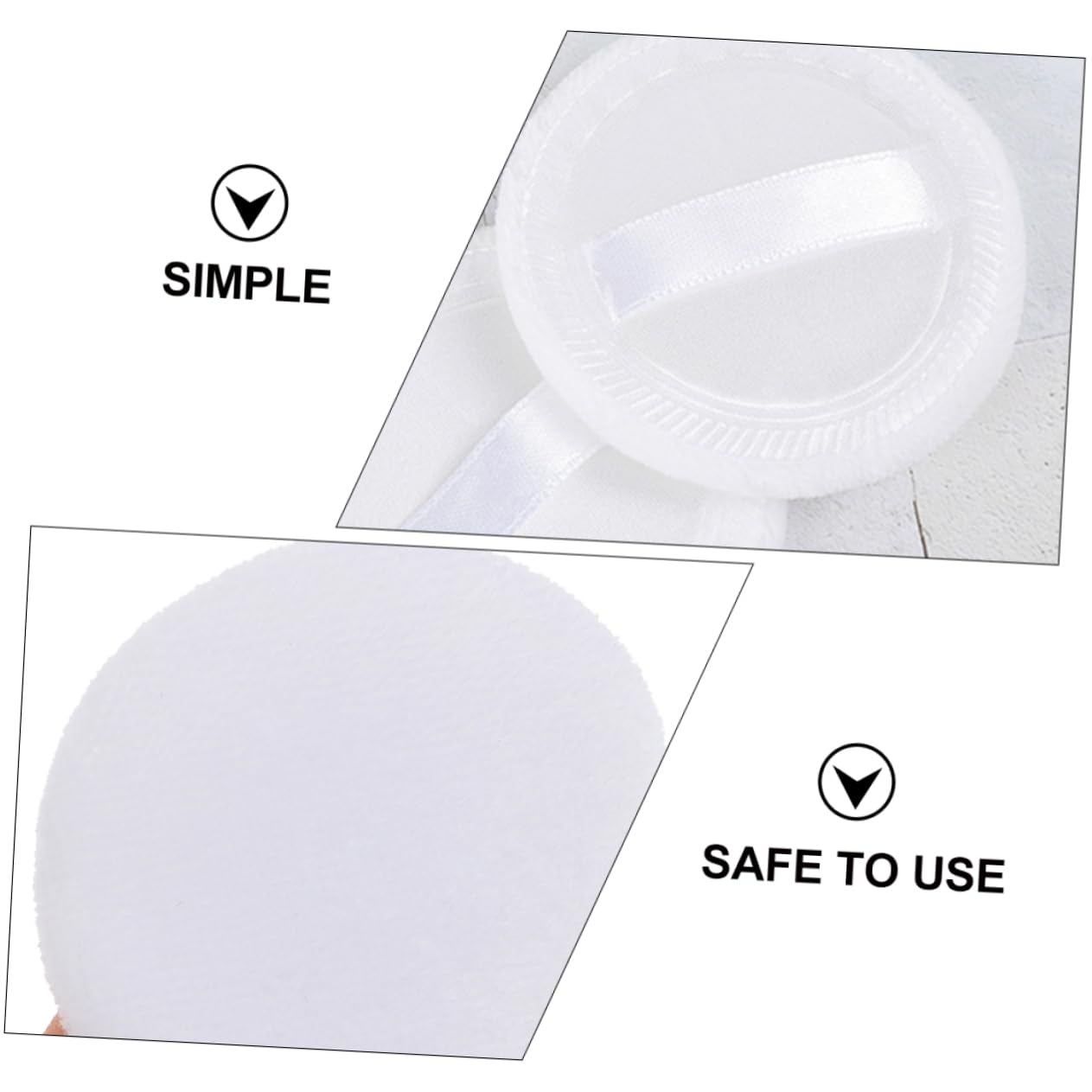 PartyKindom Soft Cotton Velvet Round Powder Puff 15pcs Set for Makeup Gentle on Skin for Home Salon