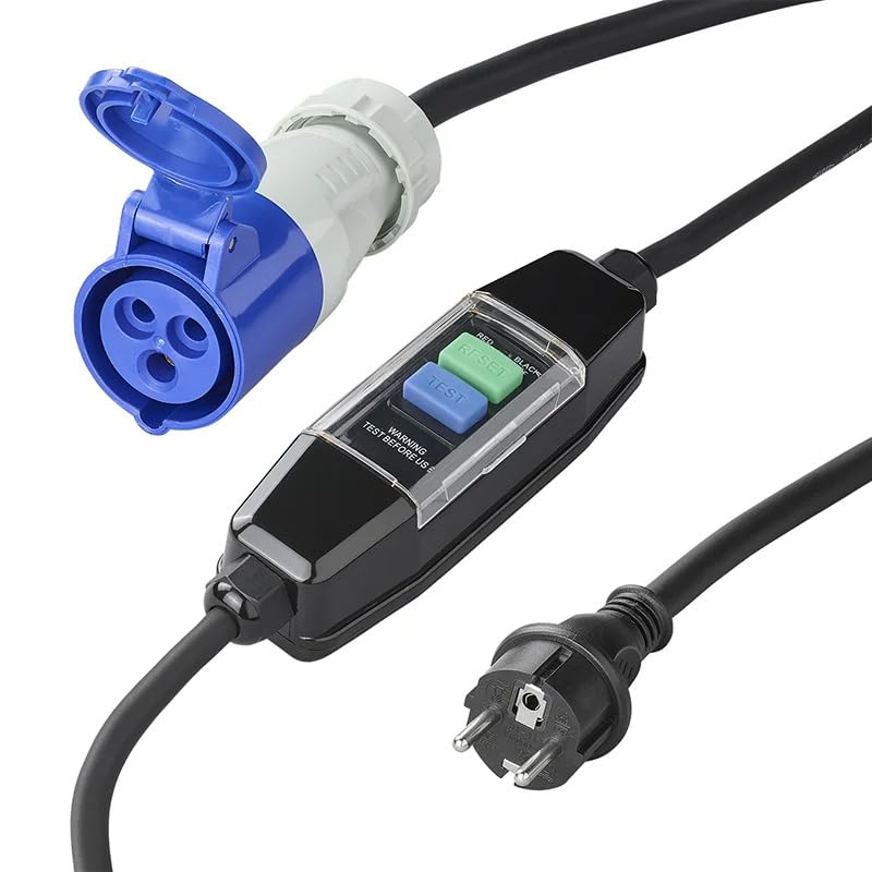 Adapterkabel 150 cm Schuko auf CEE mit FI-Schalter IP44/IP55 Camping Wohnmobil