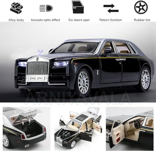 Image of 1 /24 Diecast Car Model Rolls-Royce (Phantom Silver-Black 1:24)