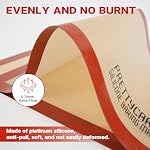 PrettyCare Silicone Baking Mat 3 Pack, Non Stick & Easy Clean Tapis Silicon Baking Sheet,Toaster Oven Liner, Reusable Baking Supplies for Pastry, Cookie, Macaroon Thick & Large 16.5" x 11"-RED