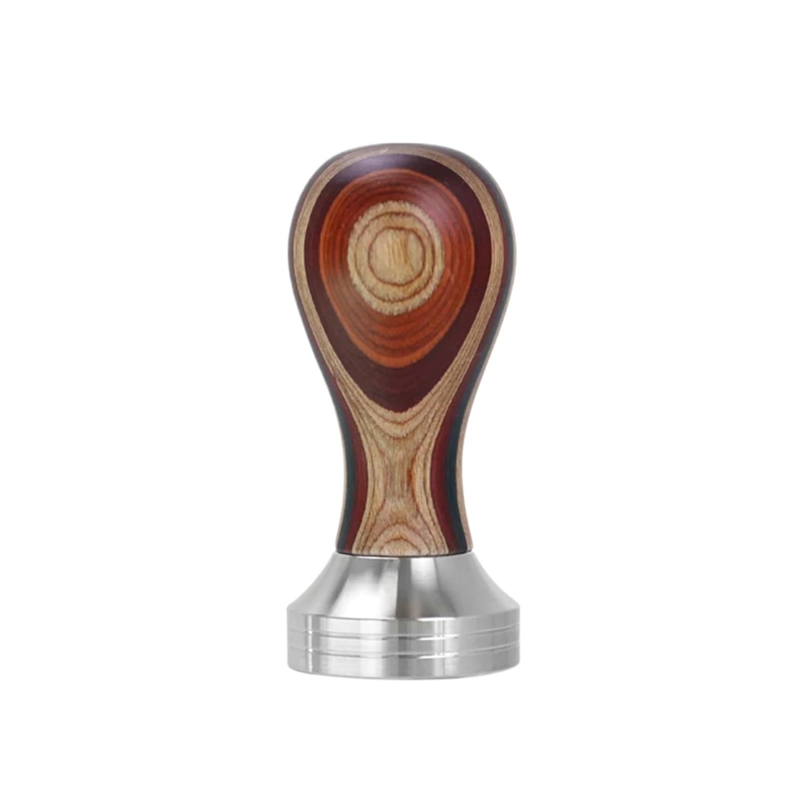 Pressino caffè in acciaio inox con manico in legno | Adatto a cestelli 41‑58 mm, base piatta, peso bilanciato, impugnatura ergonomica per uso domestico barista(41mm)
