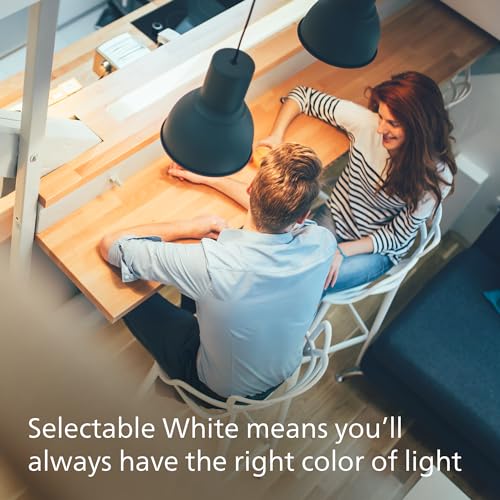 Philips LED 75W A19 Light Bulbs 4-Pack Selectable White Multi-CCT 1100 Lumen (11W = 75W) Dimmable Frosted Flicker-Free Light Bulbs by PHILIPS - Used condition - Image 3