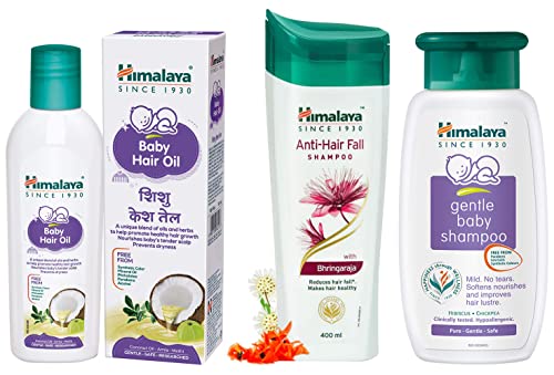 Image of Himalaya Gentle Baby Shampoo (200ml) & Anti-Hair Fall Shampoo | Helps Reduce Hair Fall | Makes Hair Healthy | For Women & Men | 400ml & Himalaya Baby Hair Oil 200 ml(1 Count)