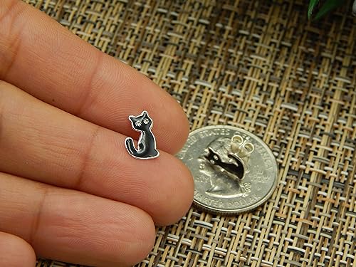 ICYROSE Sterling Silver Halloween Black Cat w/Crystal Stud Earrings 41515 (Nickel Free)2