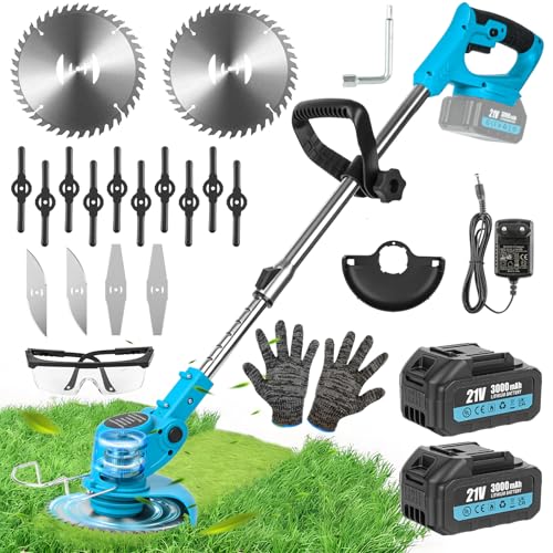 Warmfay Rasentrimmer mit Akku 21V, Rasentrimmer Elektrisch mit 2X...