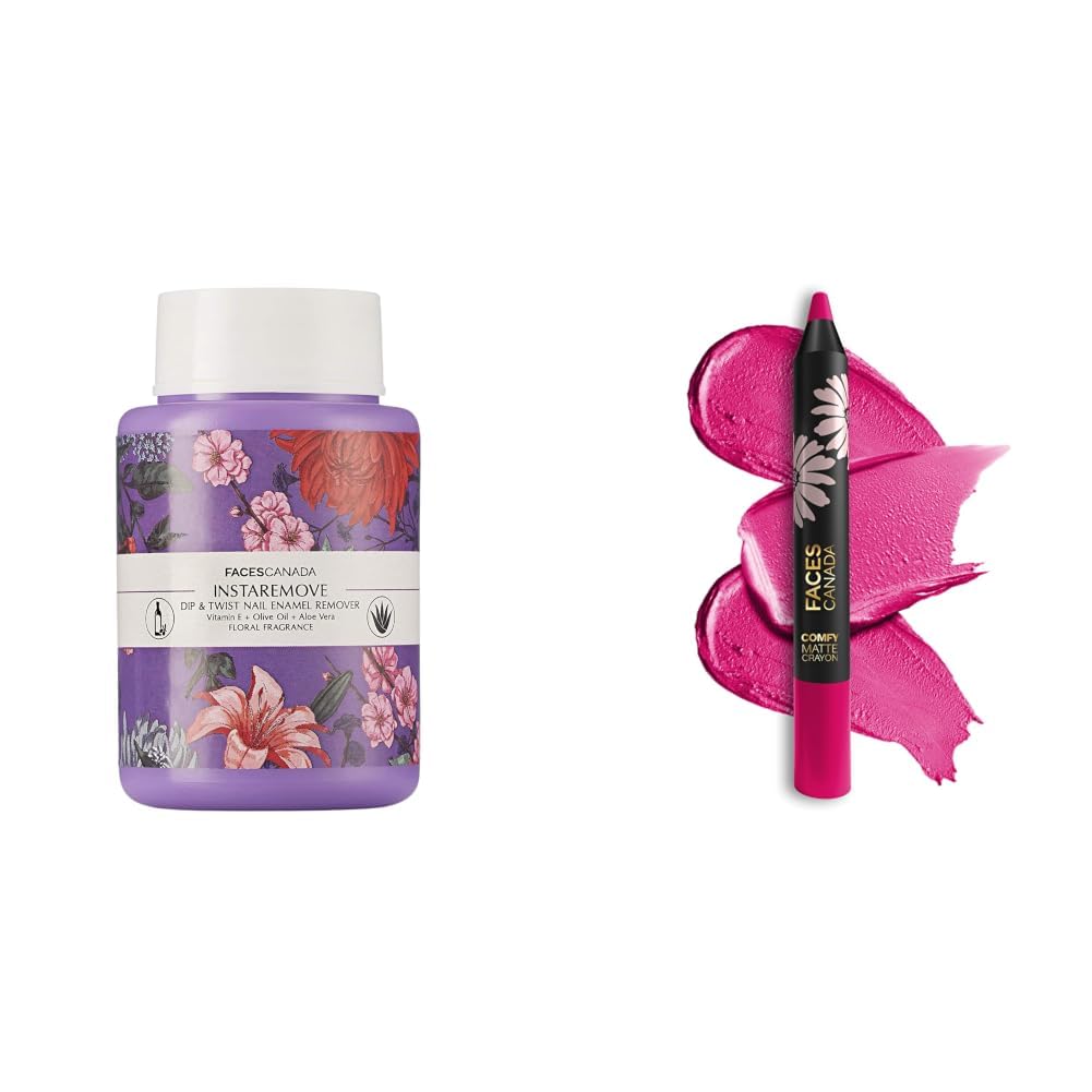 FACESCANADA InstaRemove Dip & Twist Nail Enamel Remover, 80 ml & Comfy Matte Lip Crayon - Whatever 10, 2.8g-image-38