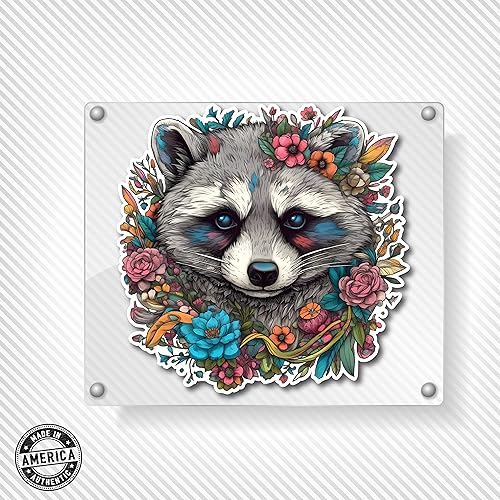 Image of Yoonek Graphics Raccoon Vinyl Decal Sticker for Car, Laptop, Tumbler, More. #007668-4 inch