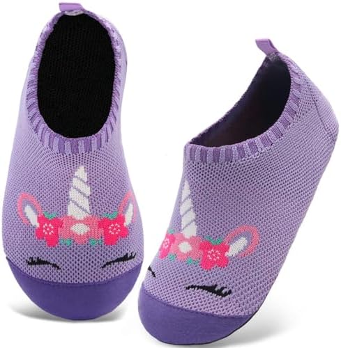 Kyopp Hausschuhe Kinder Junge Mädchen Pantoffeln Rutschfest Barfussschuhe | Atmungsaktiv Turnschläppchen, Weich Barfuß Hausschuhe, Kindergarten Slippers, Unisex Lauflernschuhe, Gr.