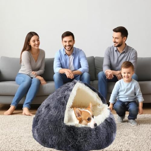 SHJOEE Flauschig Hundebett Muschelform 70cm Katzenbett Warm Tierbett Haustierbett Waschbar Hundesofa Katzensofa Plüsch Hundekorb Katzenkorb Weiche Kuschelbett für Den Schlaf im Innenbereich