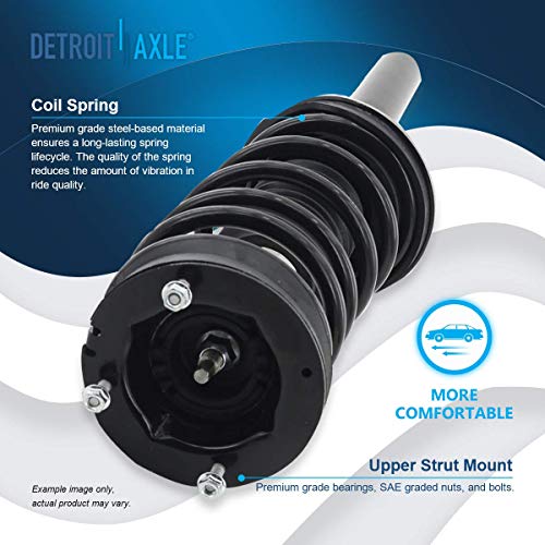 Image of Detroit Axle - Pair Rear Struts for 1998-2004 Dodge Intrepid Chrysler Concorde Intrepid 1999-2004 300M 1999-2001 LHS 2 Ready Struts w /Coil Spring Assembly Replacement Suspension