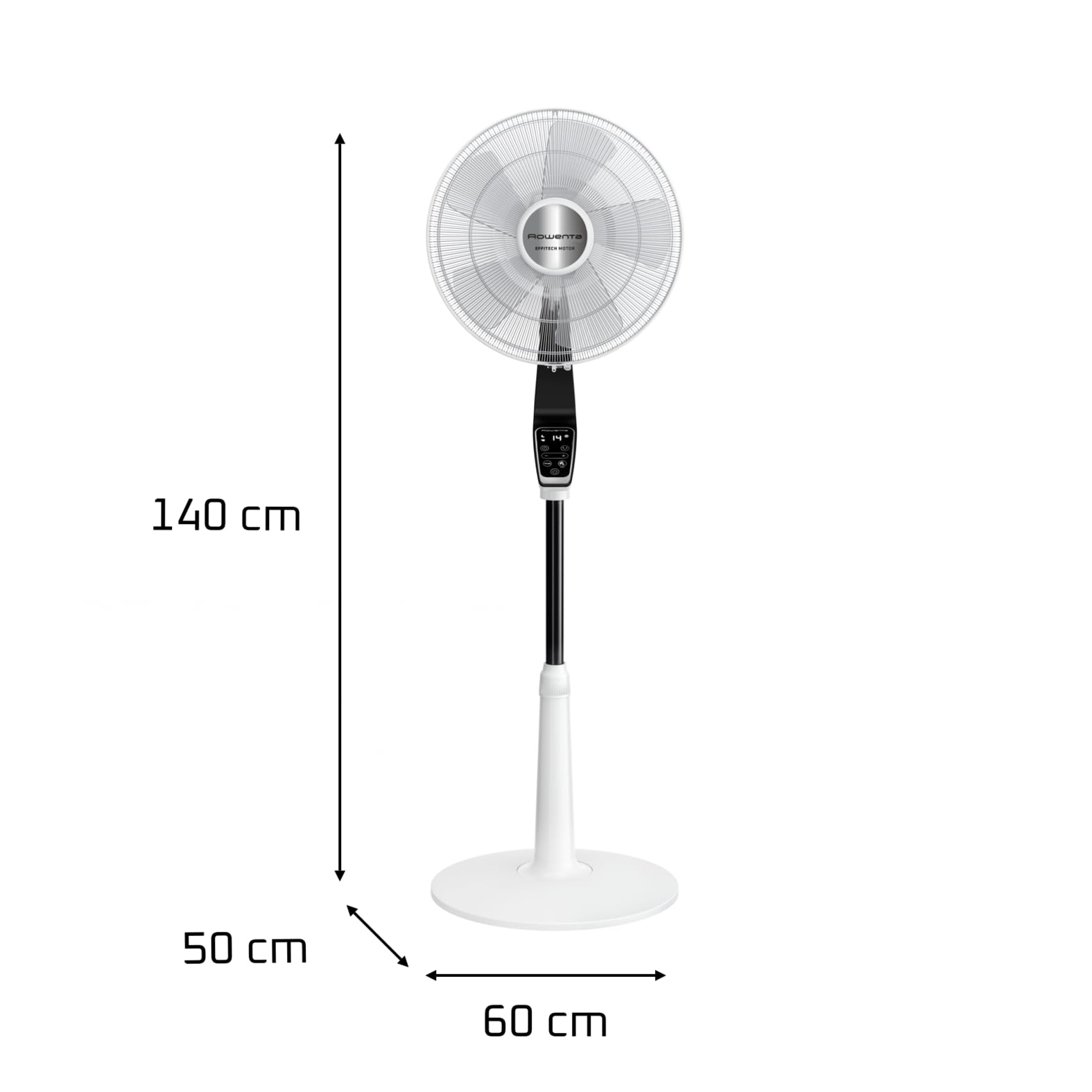 Rowenta Standventilator Turbo Silence Extreme, 14 Geschwindigkeitsstufen, 32 dB Silent Night Modus, Fernbedienung, Oszillation, höhenverstellbar, Luftzirkulation bis 8,2 m, weiß, VU5690F0