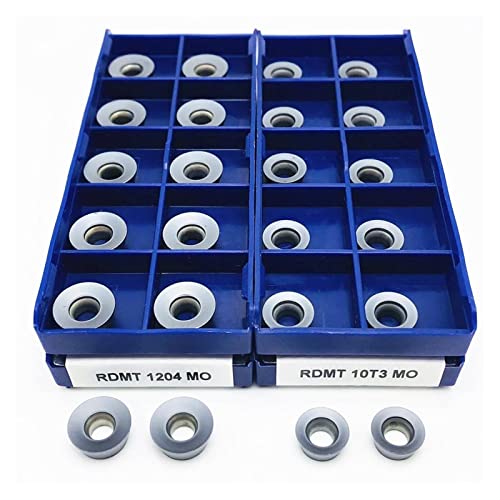 SYHML-SHOP Inserciones de torneado de carburo 10 PCS RDMT1204 MO RDMT10T3 MO PDTR LT30 Cortador de fresado de carburo CNC Herramienta de Piezas de Torno de carburo