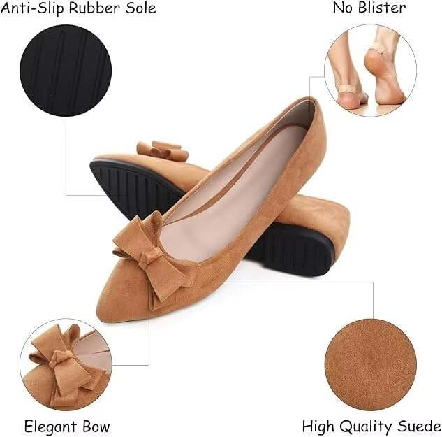 Image of SAILING LU Women's Bow-Knot Pointed Toe Ballet Flats
