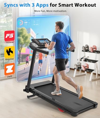 Image of CIIHI Treadmill with 18% Auto Incline - 350 LBS Capacity Foldable Treadmill with Incline and App - Walking Running Machine for Home