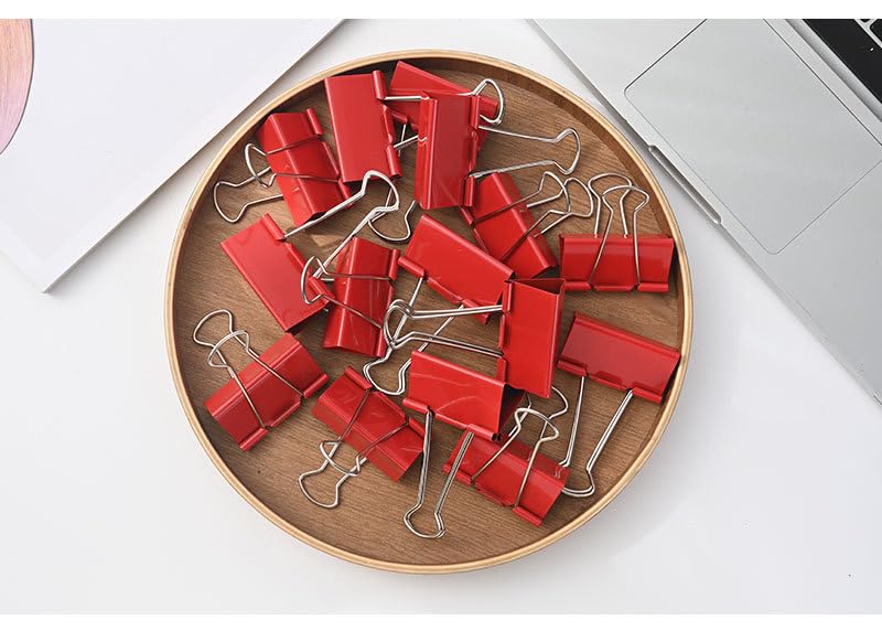 Red Bulldog Clips 41mm Paper Clip 24pcs Binder Clips (24, 41mm) - Image 4