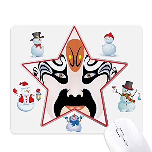 Tapis de souris de Noël bonhomme de neige Peking Opera Head The Orphan of Chao