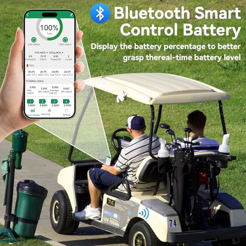 Wattcycle LIFEPO4 Lithium Battery With Bluetooth, Bci Group 24, 12V Mini Battery 100A Smart Bms, Support Monitoring Battery Via Phone Bluetooth, 15000 Deep Cycles, Marine Trolling Motor Rv thumb #2