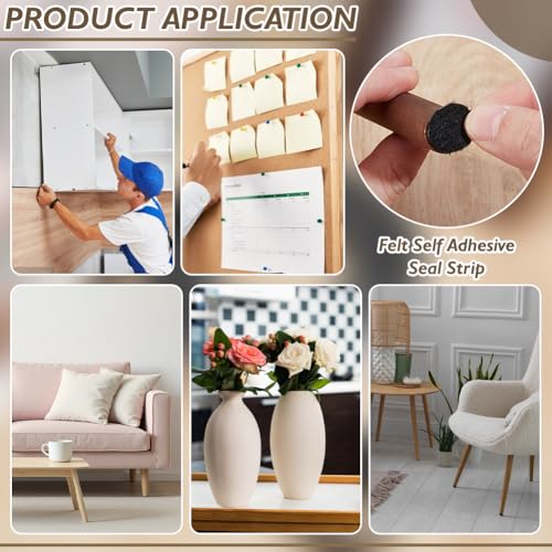 Image of BENECREAT 10.94 Yards Self Adhesive Felt Tape, 1.97 Inch Black Felt Strips with Adhesive Backing for Furniture Protecting Hardwood Floors Chair Wall
