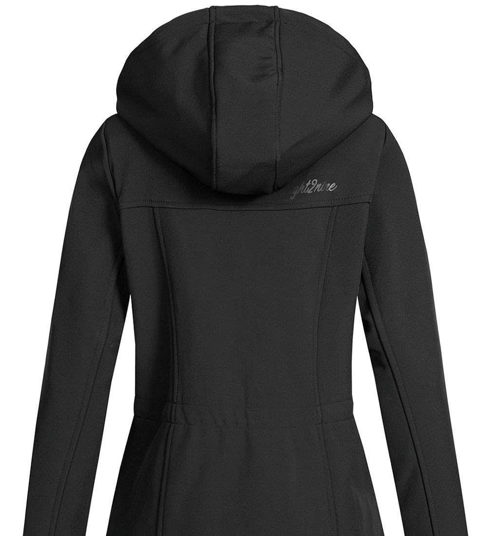 Eight2Nine Damen Softshelljacke LETN-041 Kurzmantel mit Kapuze