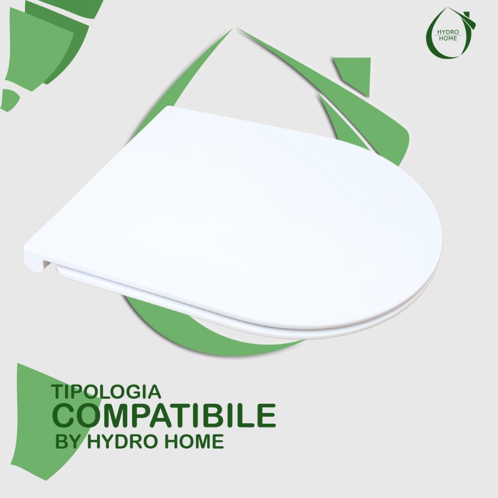 Copriwater compatibile con Like GSG fissaggio dall'alto Soft Close e Sgancio Rapido termoindurente bianco by HYDRO HOME