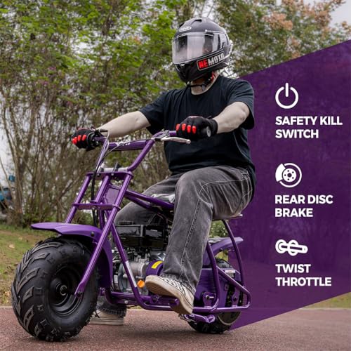 Image of FRP GMB100 Mini Dirt Bike 99CC Gas Powered - 4-Stroke Engine Trail Mini Bike for Youth & Adults, Off-Road Adventure Bike Up to 28 MPH, 220LBS Capacity, Purple