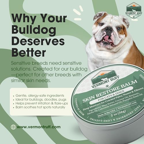 Image of Vermont Ruff Dog Nose Balm for Dry Nose, All-Natural Dog Paw Pad Balm, Paw Balm Dogs Lick Safe, Snout Soother for Dogs, Paw Soother for Dogs, Made in Vermont - 2oz