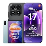 Xiaomi 17, Smartphone 12+512GB, Lenti Leica Summilux, Sensore Light Fusion 950, Batteria 6330 mAh, Xiaomi HyperAI, Black, Garanzia 3 anni, Caricatore non incluso+REDMI Pad 2 Green 128GB