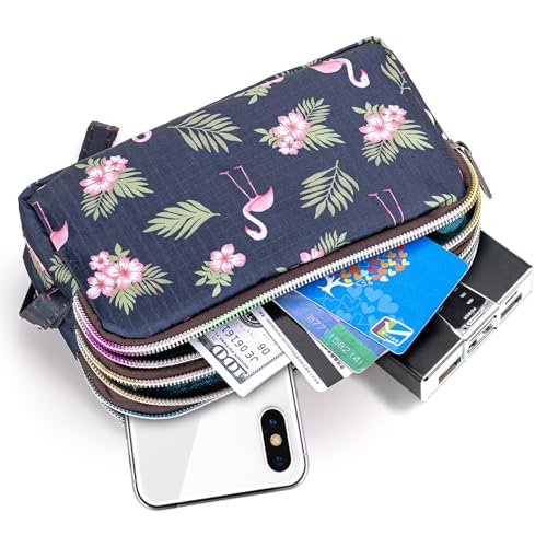Image of BIAOTIE Large Capacity Wristlet Wallet - Women Printed Nylon Waterproof Handbag Clutch Purse