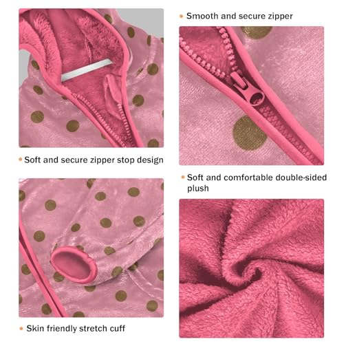 GuoChe Polka Dots Bright Pink Mid Century Modern Sherpa Jacket Baby Boy3