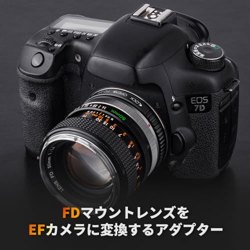 Adaptador de montura de lente K&F Concept Pro compatible con lentes Canon FD y FL de 35 mm SLR para cámaras Canon EOS (EF, EF-S), incluye compatibilidad con Canon 1D, 1DS, Mark II, III, IV, Digital Rebel T5i, T4i, T3i, T3 miniatura 5
