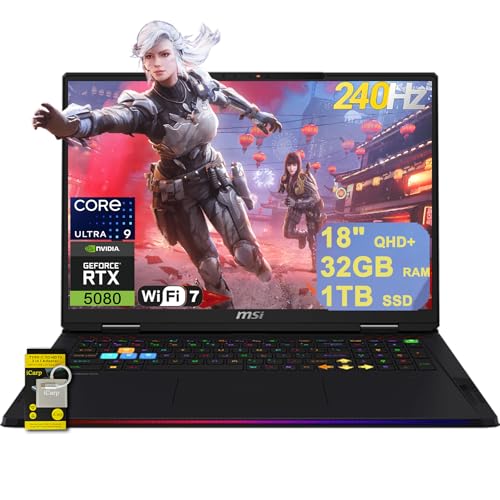 MSI Raider 18 HX Gaming AI PC Laptop 18" QHD+...
