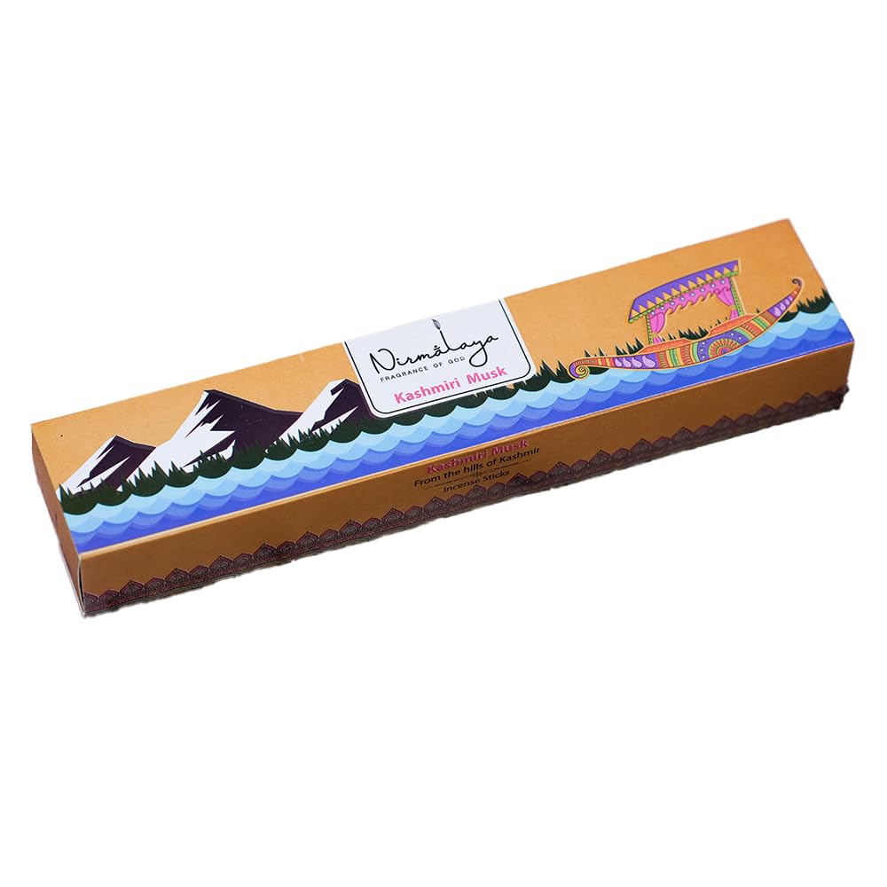 Nirmalaya Premium Kashmiri Musk Incense Sticks | Pack of 40 Sticks | 100% Natural & Charcoal-Free | Luxury, Hancrafted Organic Agarbatti for Pooja, Meditation, Yoga and Aromatherapy