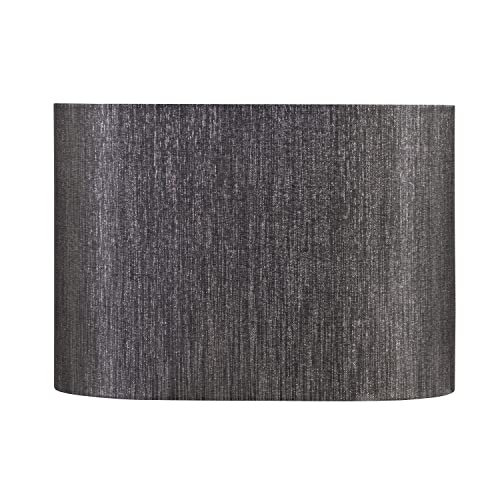 Image of Aspen Creative 37003 Contemporary Oval Hardback Shaped Spider Construction Lamp Shade in Dark Sliver Grey, 15 1 /2 inch wide (9 inch + 15 1 /2 inch) x (9 inch +x 15 1 /2 inch) x 11 inch