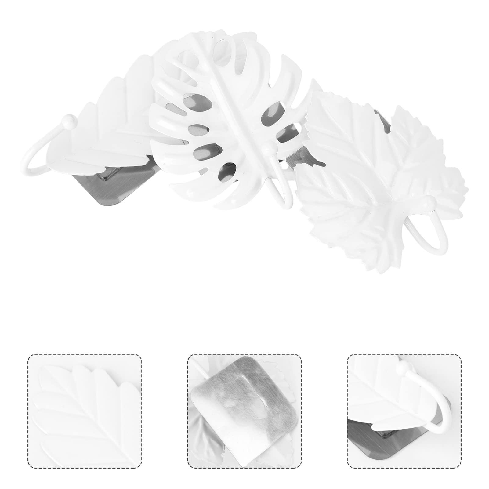 VASDEV Perchas de Metal 9 Piezas Ganchos de Pared con Forma de Hoja Ganchos Decorativos Ganchos para Toallas Ganchos de Pared Ganchos Decorativos para Toallas (Blancox2 Piezas 16x6.5x3cmx