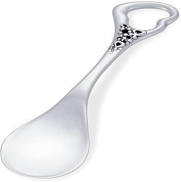 Silver Spoon with Heart, Polished Sterling Silver, Keepsake Spoon, L 7,7 cm