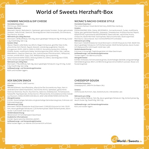 World of Sweets Herzhaft-Box, Snack-Geschenkbox mit Chips, Fleisch-Snacks und Knabbereien, 16 Produkte
