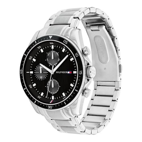 Tommy Hilfiger Multi Zifferblatt Quarz Uhr für Herren mit Silbernes Edelstahlarmband - 1791835 – Bild 2
