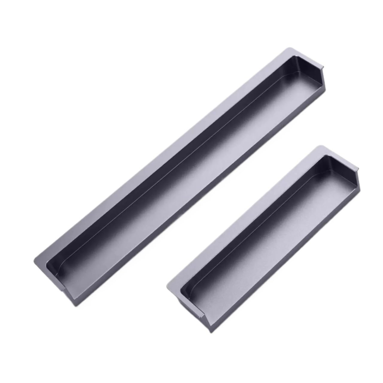 EKalgretrA Recessed Sliding Handles Embedded Hidden Concealed Handles for Cabinets and Drawers Modern Wardrobe Pulls Aluminum Alloy Invisible(Gentleman Silver,120mm Length)