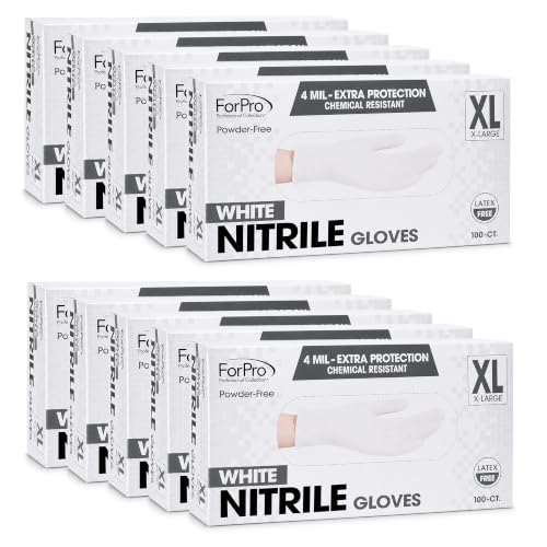 Image of ForPro Disposable Nitrile Gloves, Chemical Resistant, Powder-Free, Latex-Free, Non-Sterile, Food Safe, 4 Mil