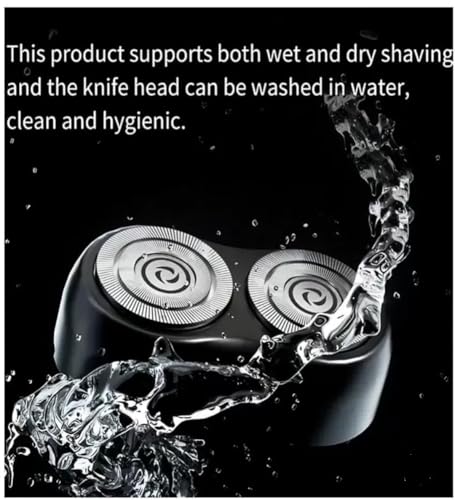 Image of Rechargeable Mini Foil Shaver for Men with Dual Floating Foil Heads & Pop-Up Trimmer, Cordless Portable Electric Shaver for Beard, Moustache & Sideburn Grooming, Wet & Dry Use