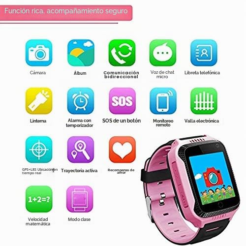 PTHTECHUS Reloj Inteligente Teléfono para niños, GPS Rastreador Podómetro cámara SOS Pantalla táctil HD Conversación Bidireccional Reloj Inteligente para niños, Regalo para niños, Pink