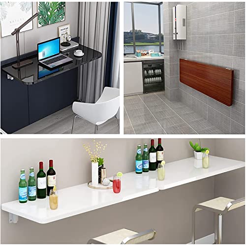 Table flottante murale rabattable bois massif pour petit espace