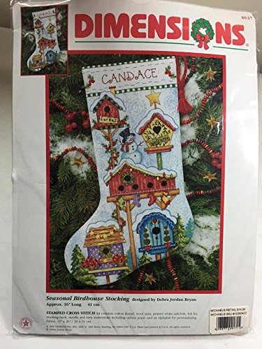 Dimensions Seasonal Birdhouse Stocking Cross Stitch Kit 8637