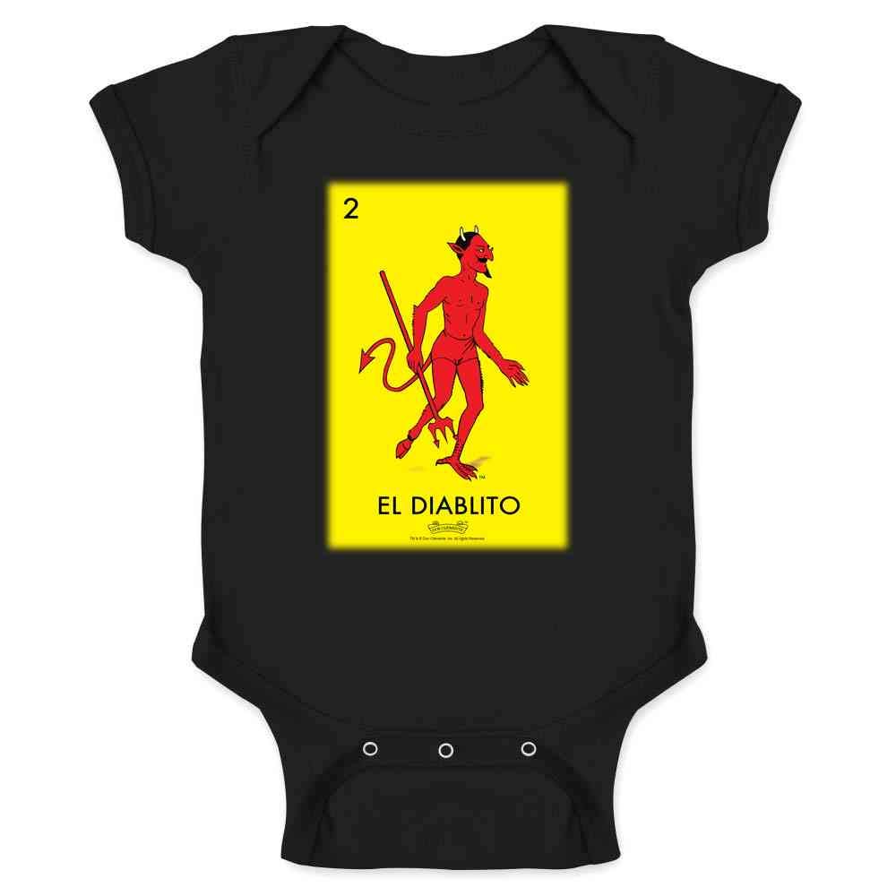 Pop Threads El Diablito Devil Loteria Card Mexican Latina Graphic Shirt Bodysuit Toddler Black 6M
